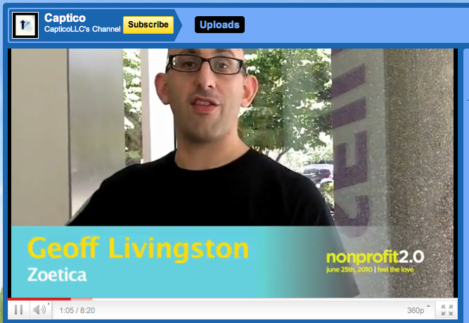 Geoff Livingston of Zoetica at the Nonprofit 2.0 Unconference