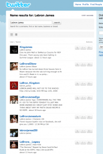 LeBron James Twitter People Search