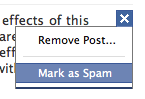Facebook Mark As SPAM