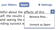Facebook Unmark As Spam