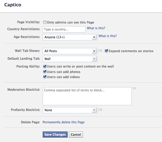 Facebook Manage Permissions